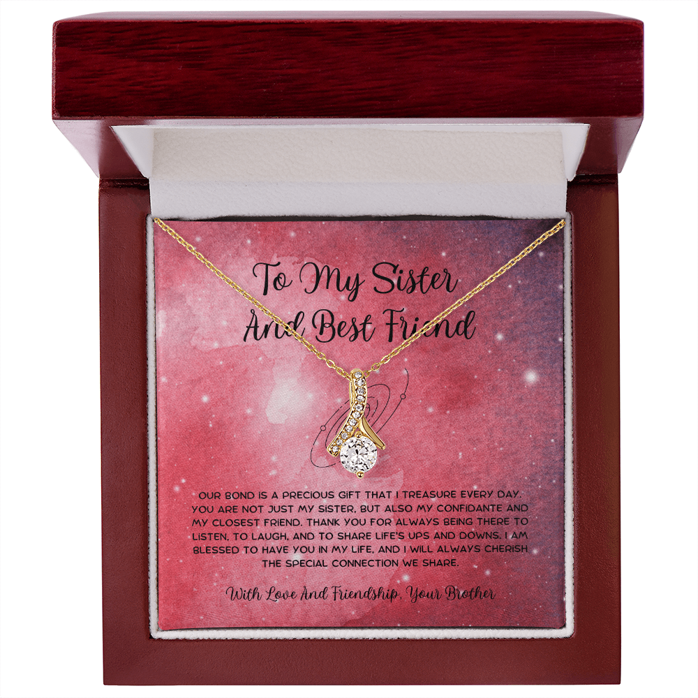 To My Sister And Best Friend - From Brother To Sister Alluring Beauty Necklace