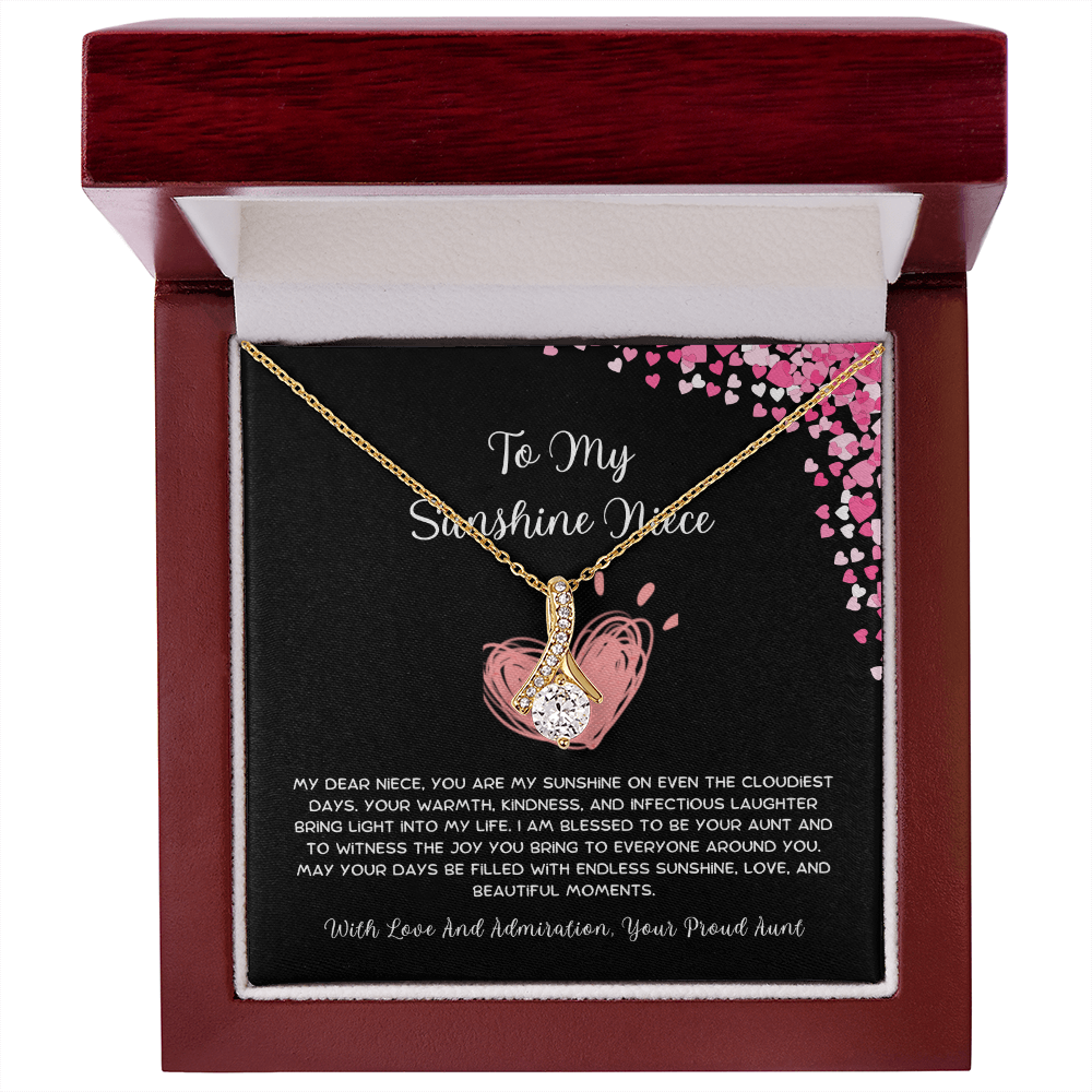 To My Sunshine Niece - From Aunt to Niece Alluring Beauty Necklace