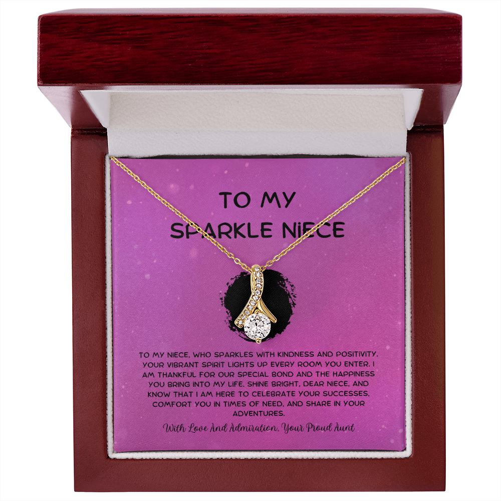 To My Sparkle Niece - From Aunt to Niece Alluring Beauty Necklace