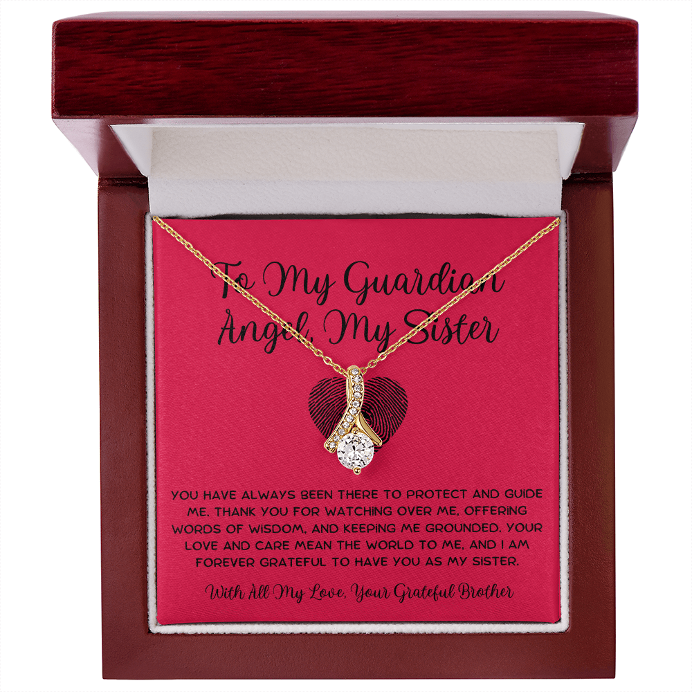 To My Guardian Angel, My Sister - From Brother To Sister Alluring Beauty Necklace