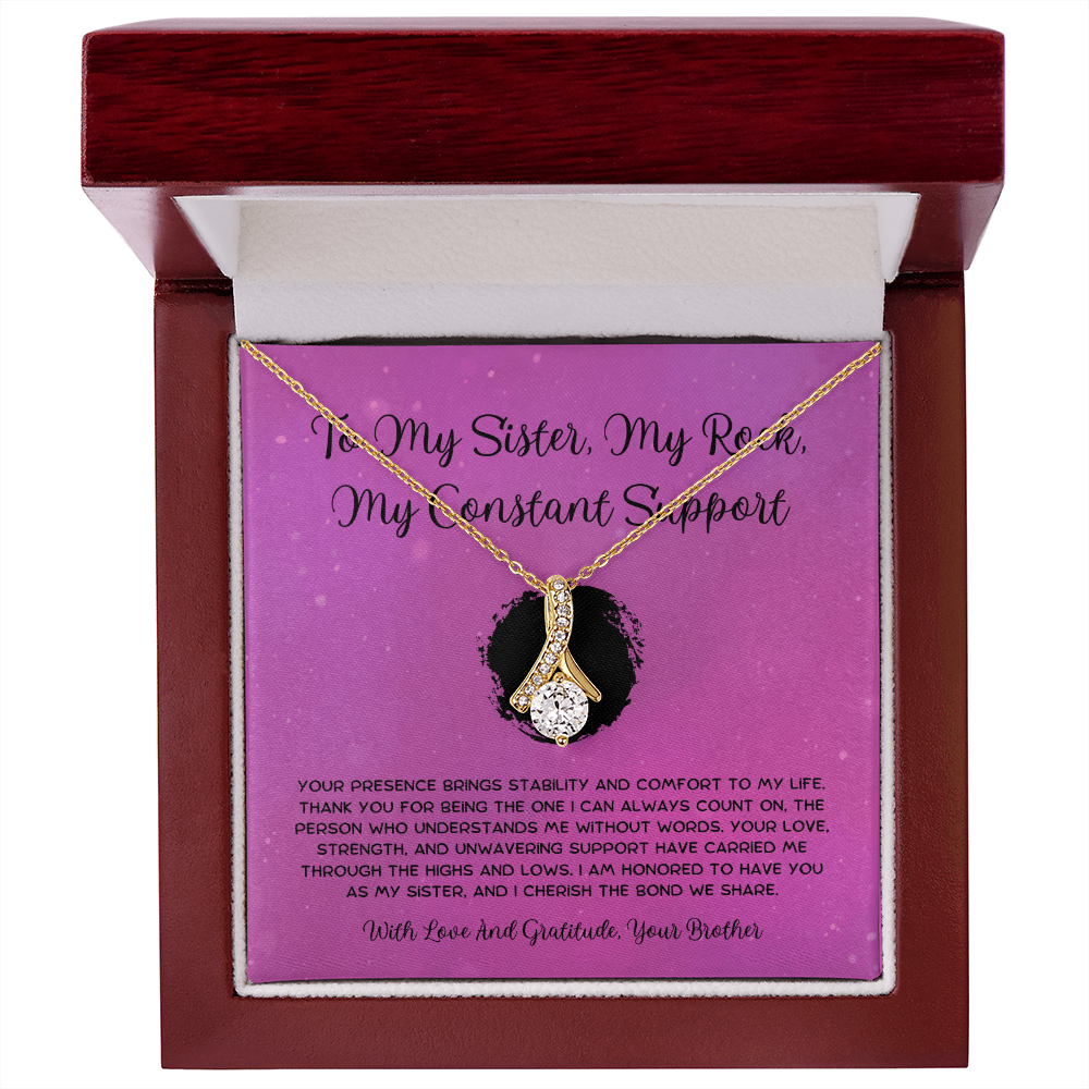 To My Sister, My Rock, My Constant Support - From Brother To Sister Alluring Beauty Necklace