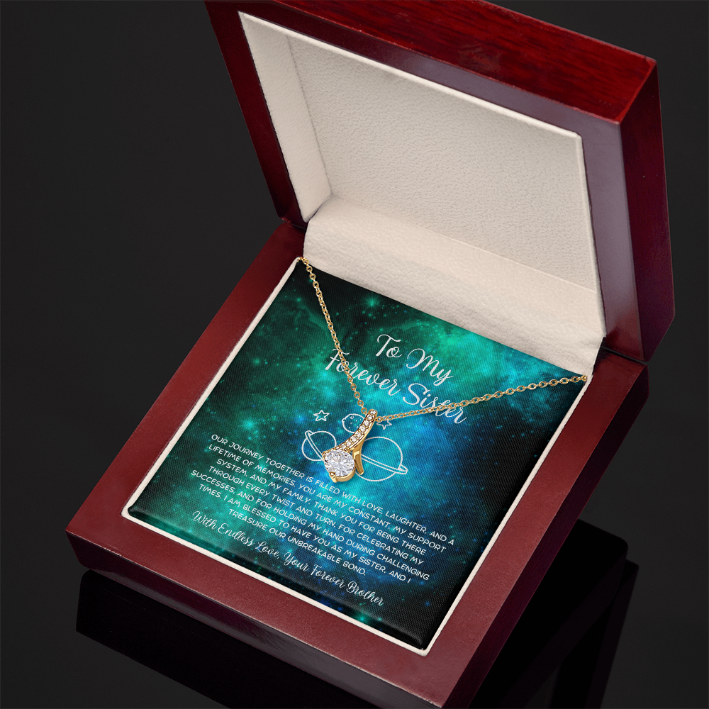 To My Forever Sister - From Brother To Sister Alluring Beauty Necklace