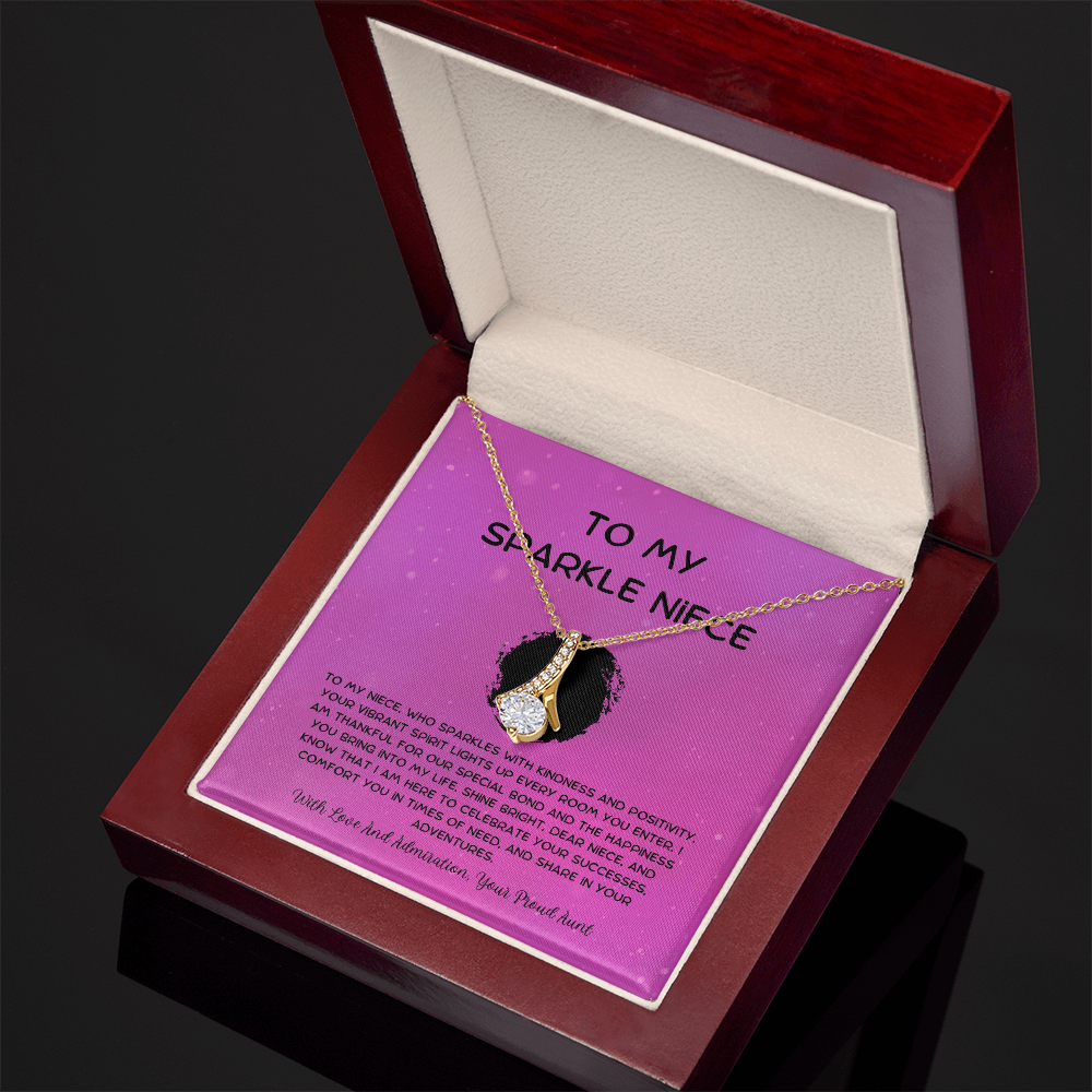 To My Sparkle Niece - From Aunt to Niece Alluring Beauty Necklace