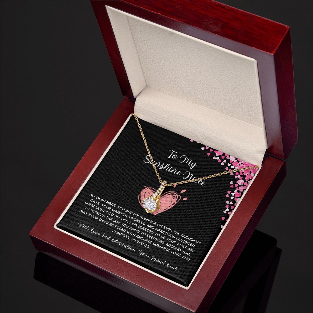 To My Sunshine Niece - From Aunt to Niece Alluring Beauty Necklace