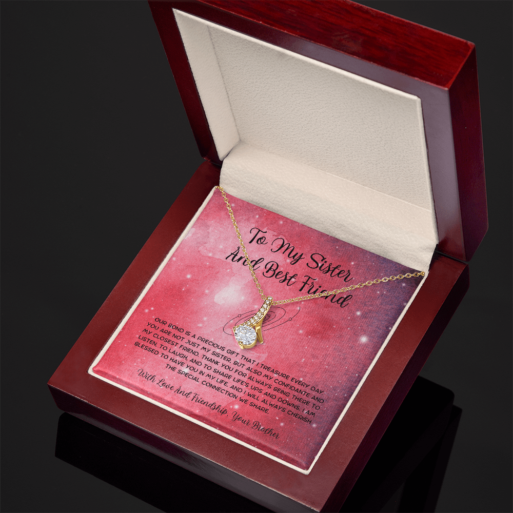 To My Sister And Best Friend - From Brother To Sister Alluring Beauty Necklace