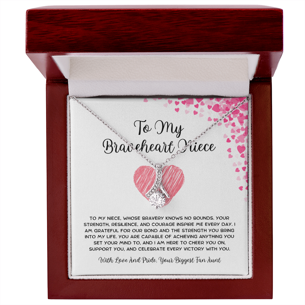 To My Braveheart Niece - From Aunt to Niece Alluring Beauty Necklace