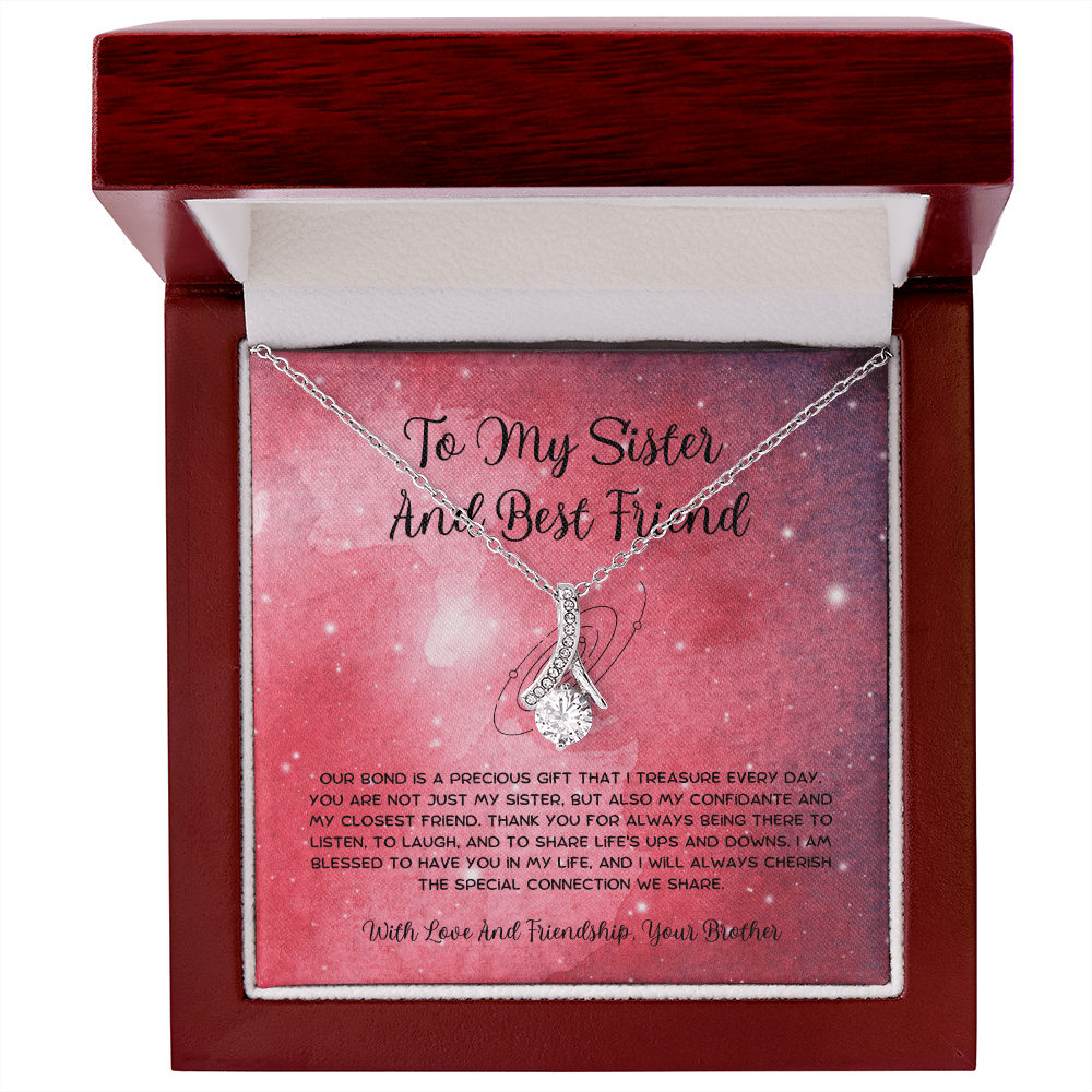 To My Sister And Best Friend - From Brother To Sister Alluring Beauty Necklace