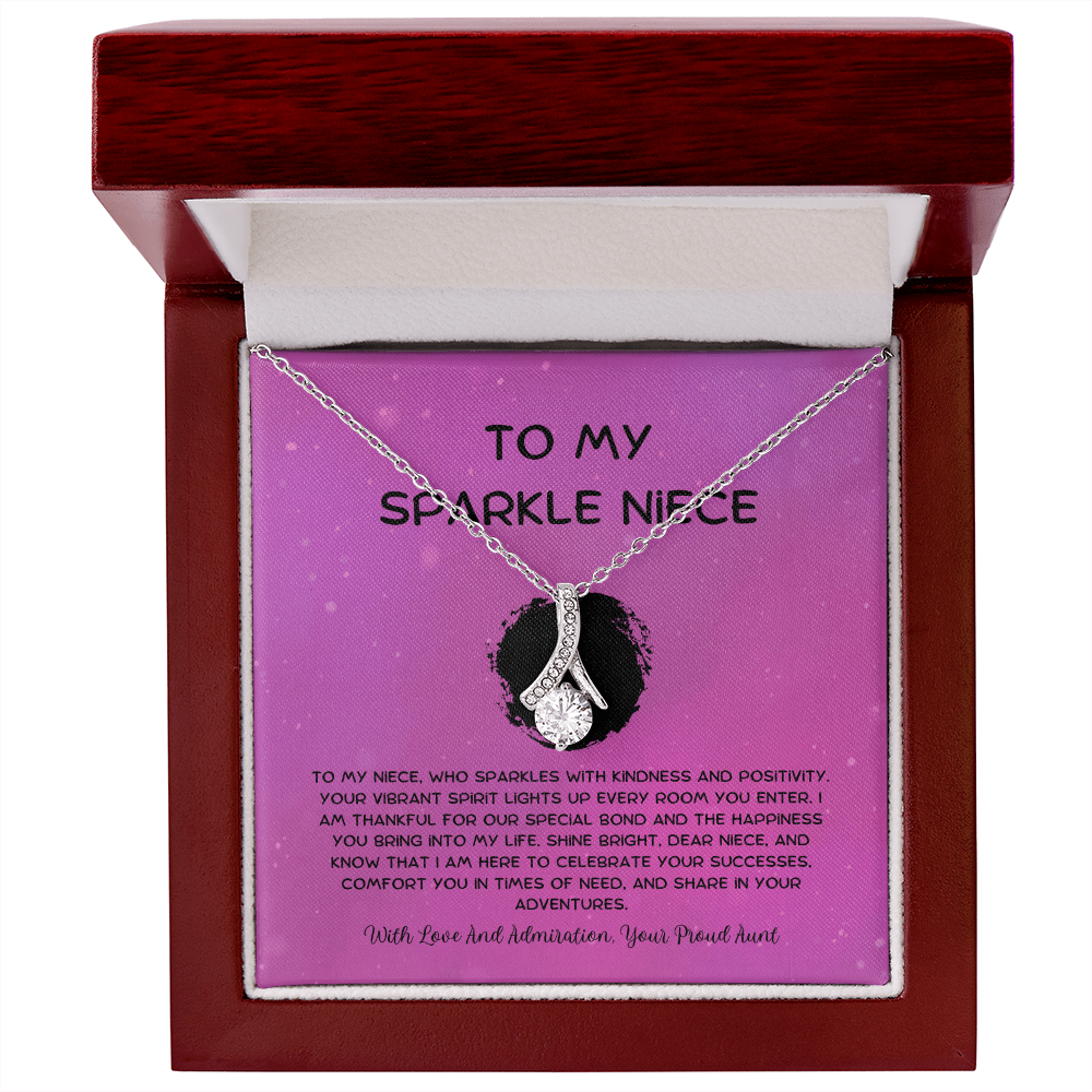 To My Sparkle Niece - From Aunt to Niece Alluring Beauty Necklace