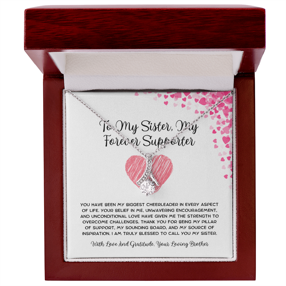 To My Sister, My Forever Supporter - From Brother To Sister Alluring Beauty Necklace