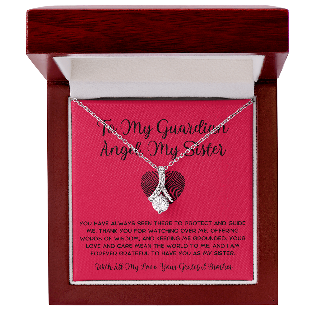 To My Guardian Angel, My Sister - From Brother To Sister Alluring Beauty Necklace
