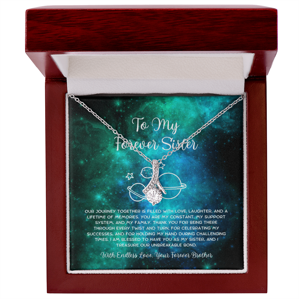 To My Forever Sister - From Brother To Sister Alluring Beauty Necklace