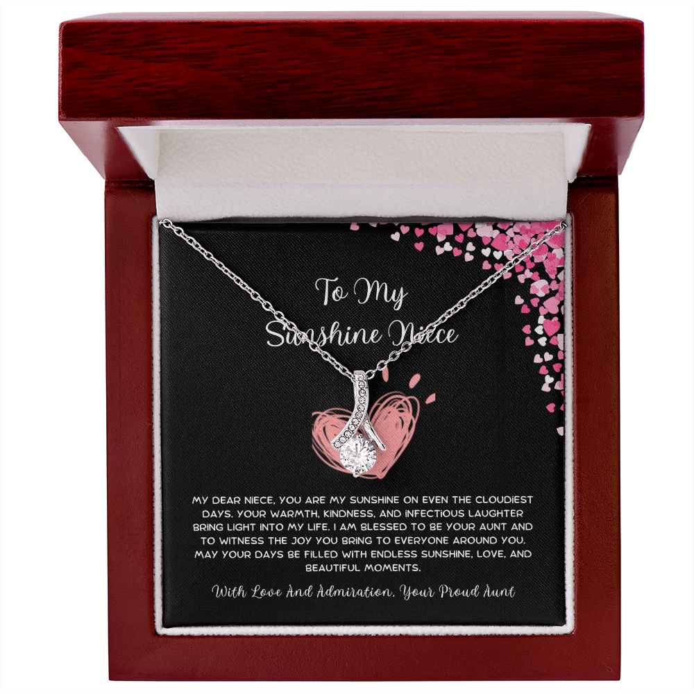 To My Sunshine Niece - From Aunt to Niece Alluring Beauty Necklace