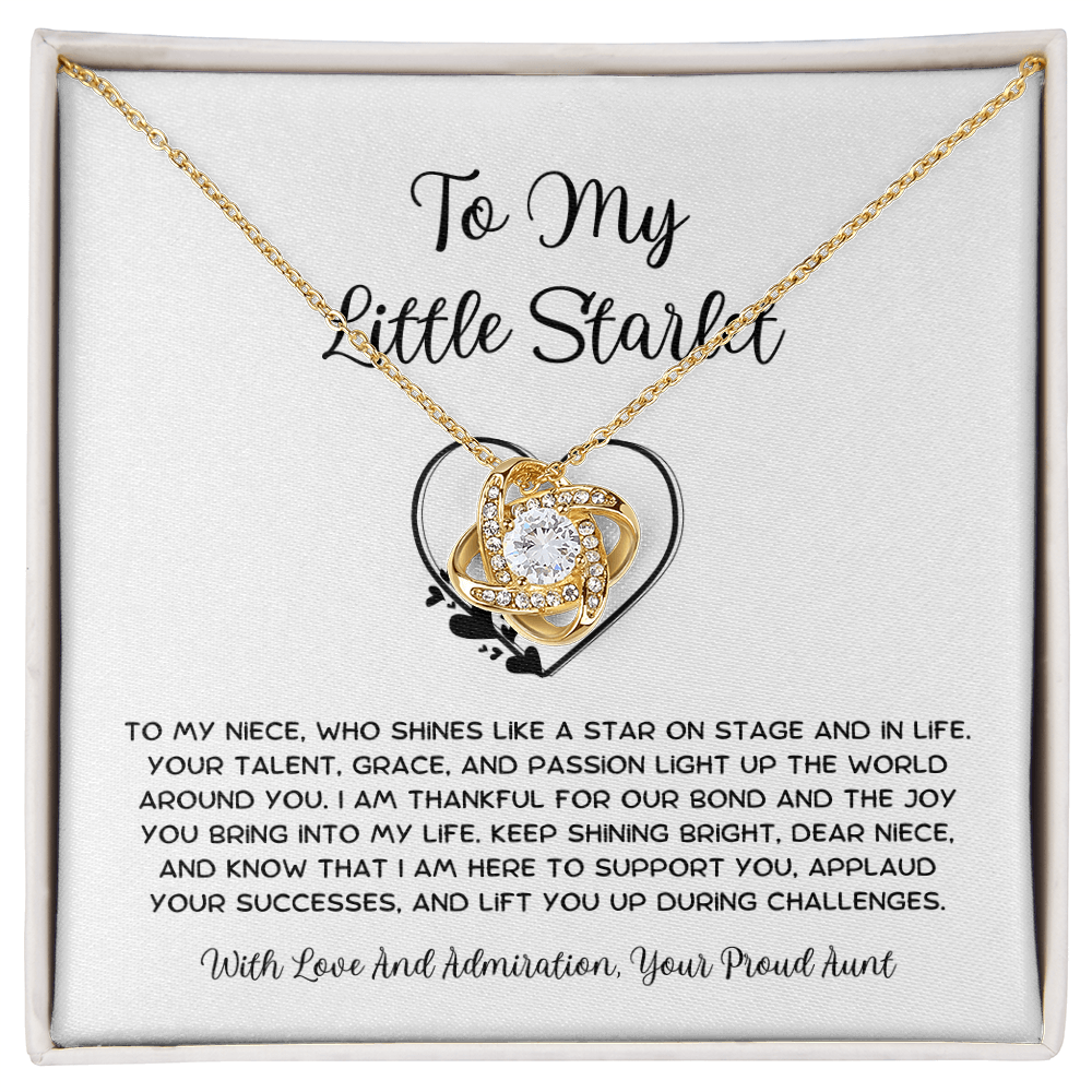 To My Little Starlet - From Aunt to Niece  Love Knot Necklace