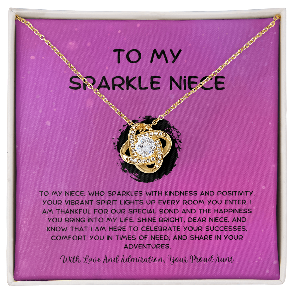 To My Sparkle Niece - From Aunt to Niece Love Knot Necklace