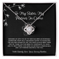 To My Sister, My Partner In Crime - From Brother To Sister Love Knot Necklace