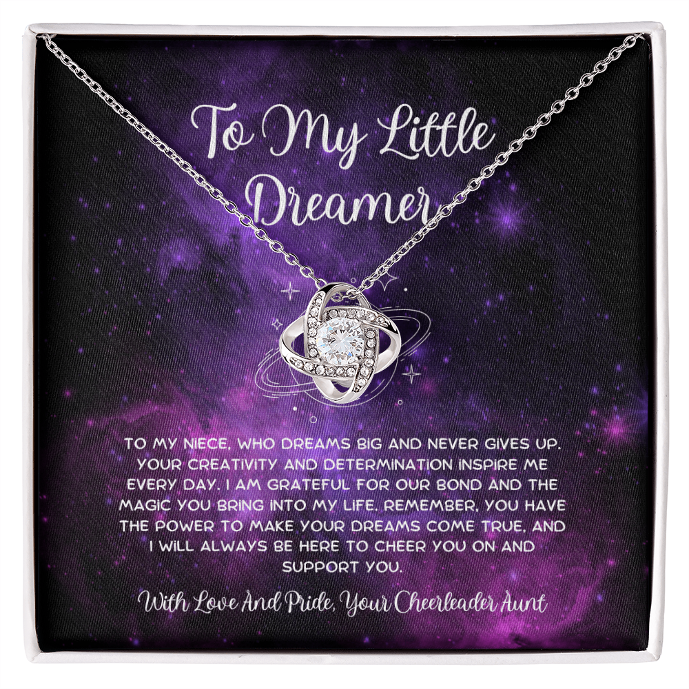 To My Little Dreamer - From Aunt to Niece  Love Knot Necklace