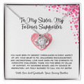 To My Sister, My Forever Supporter - From Brother To Sister Love Knot Necklace
