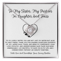 To My Sister, My Partner ln Laughter And Tears - From Brother To Sister Love Knot Necklace