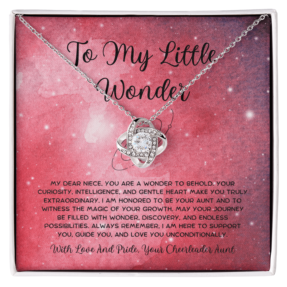 To My Little Wonder - From Aunt to Niece  Love Knot Necklace