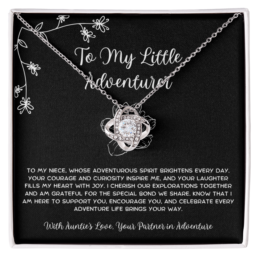 To My Little Adventurer - From Aunt to Niece Love Knot Necklace