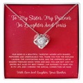 To My Sister, My Partner In Laughter And Tears - From Brother To Sister Love Knot Necklace