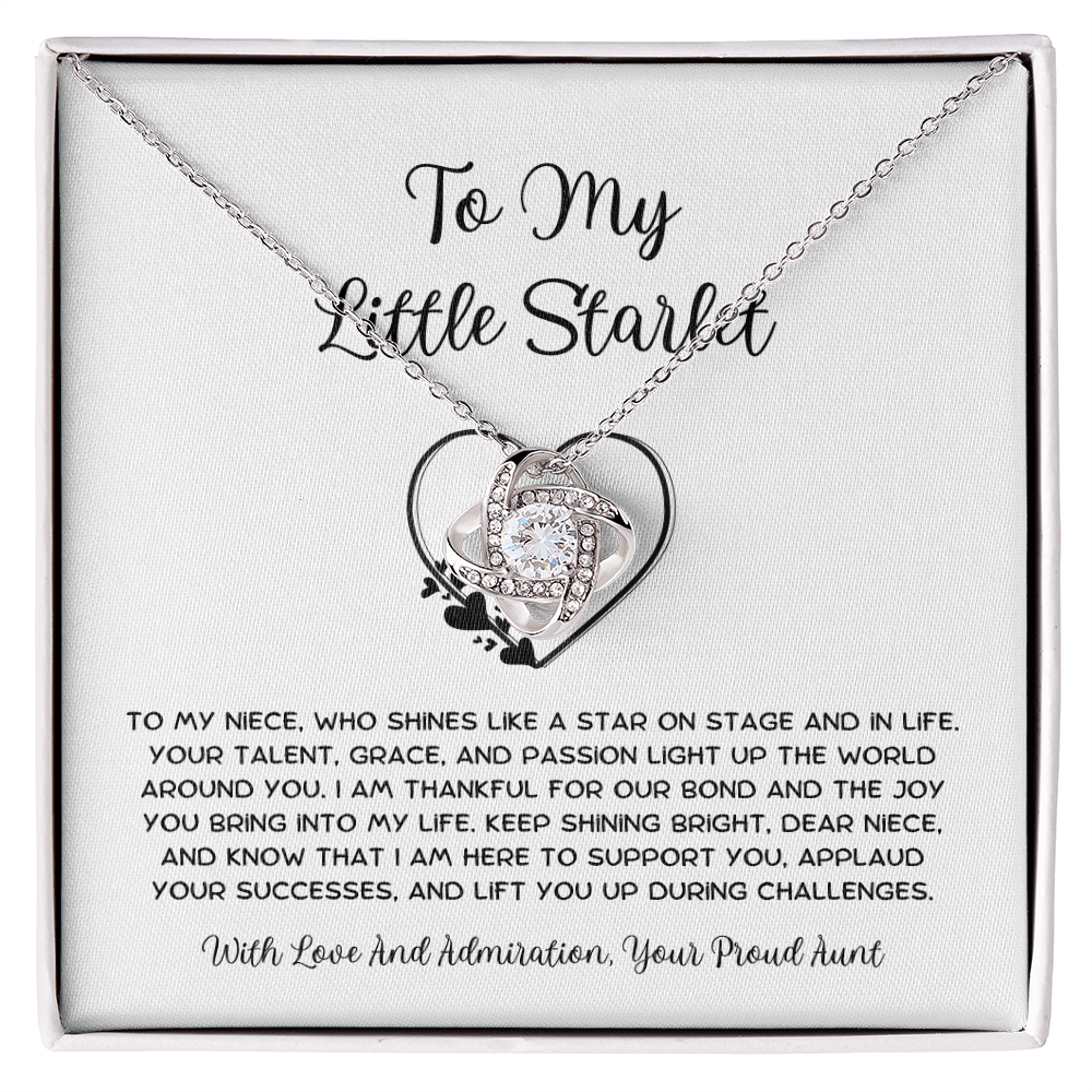 To My Little Starlet - From Aunt to Niece  Love Knot Necklace