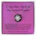 To My Sister, My Rock, My Constant Support - From Brother To Sister Love Knot Necklace