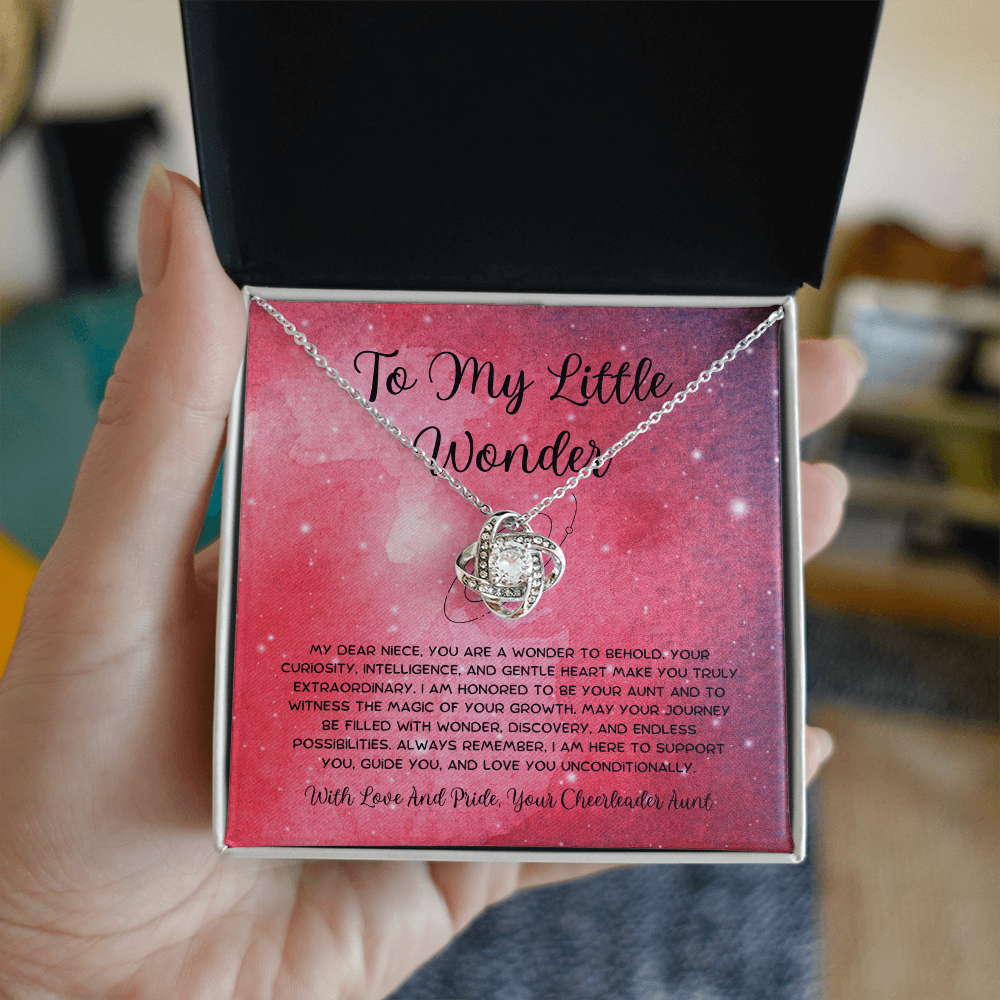 To My Little Wonder - From Aunt to Niece  Love Knot Necklace