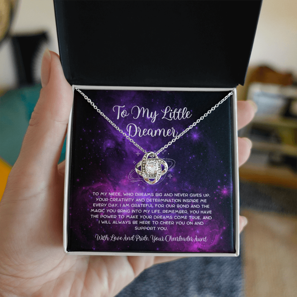 To My Little Dreamer - From Aunt to Niece  Love Knot Necklace