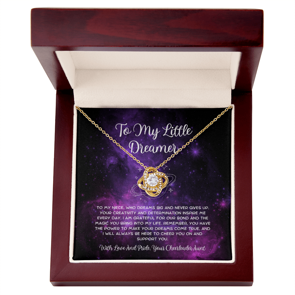 To My Little Dreamer - From Aunt to Niece  Love Knot Necklace