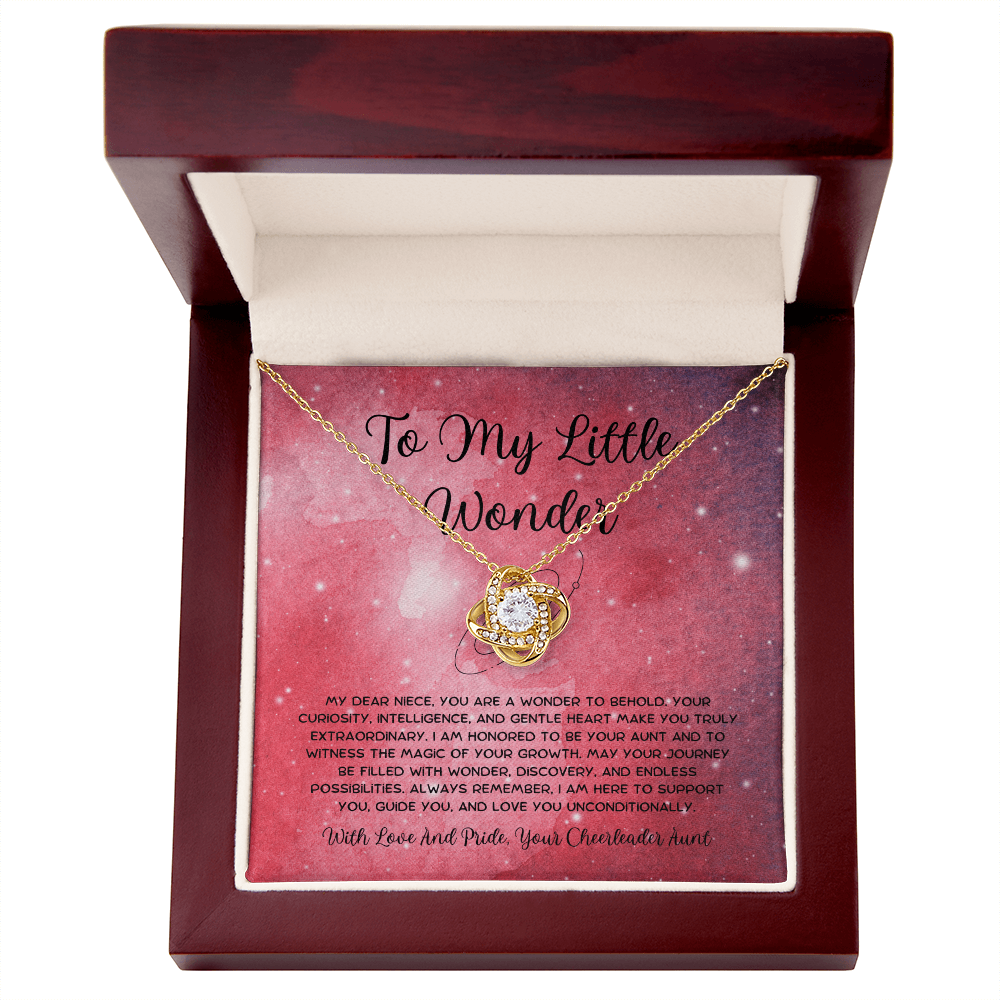 To My Little Wonder - From Aunt to Niece  Love Knot Necklace