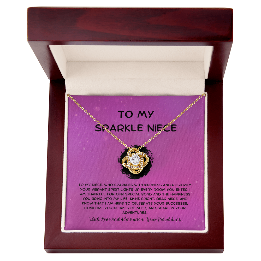 To My Sparkle Niece - From Aunt to Niece Love Knot Necklace