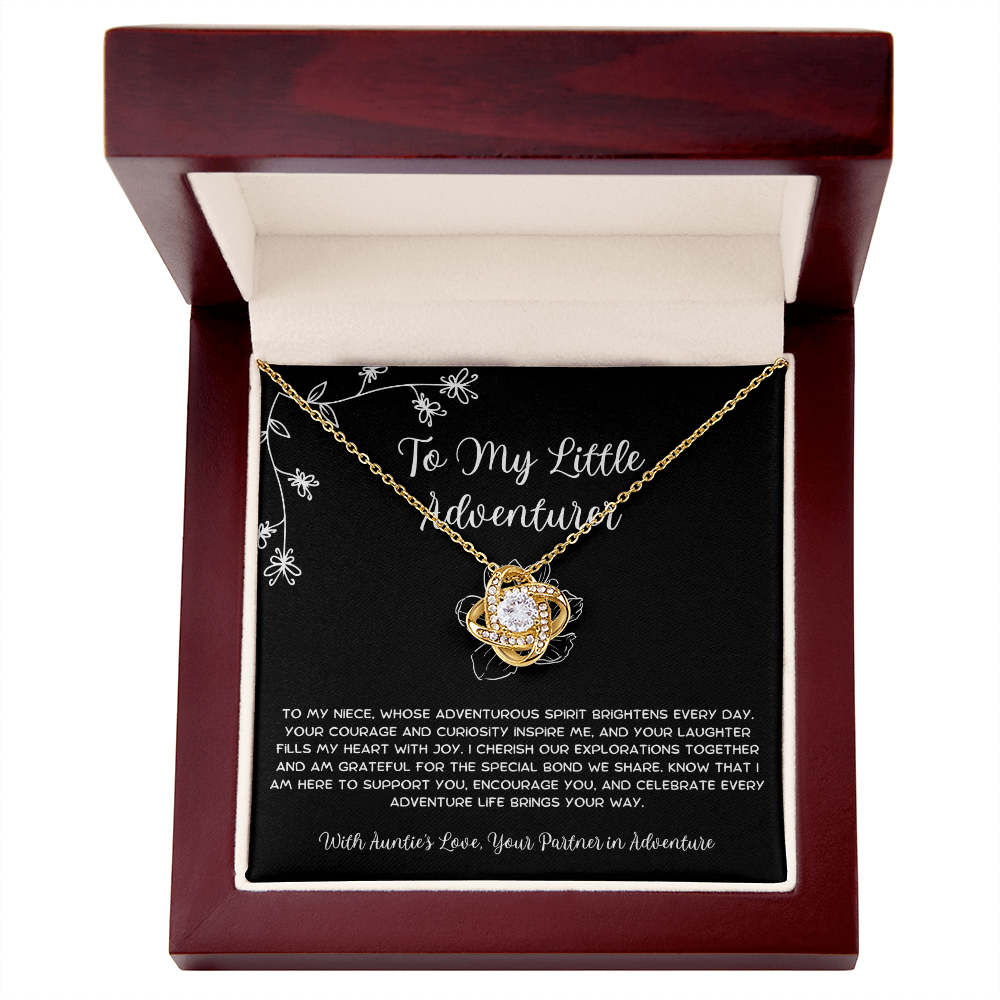To My Little Adventurer - From Aunt to Niece Love Knot Necklace