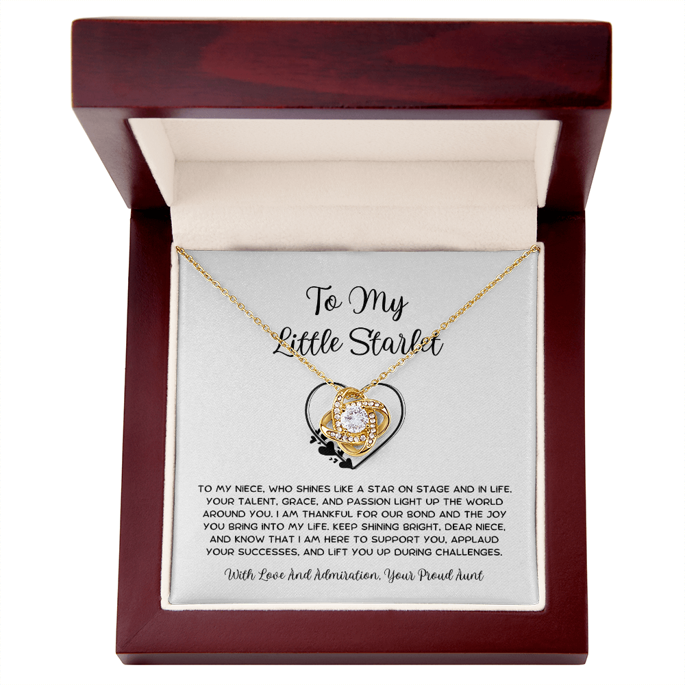 To My Little Starlet - From Aunt to Niece  Love Knot Necklace