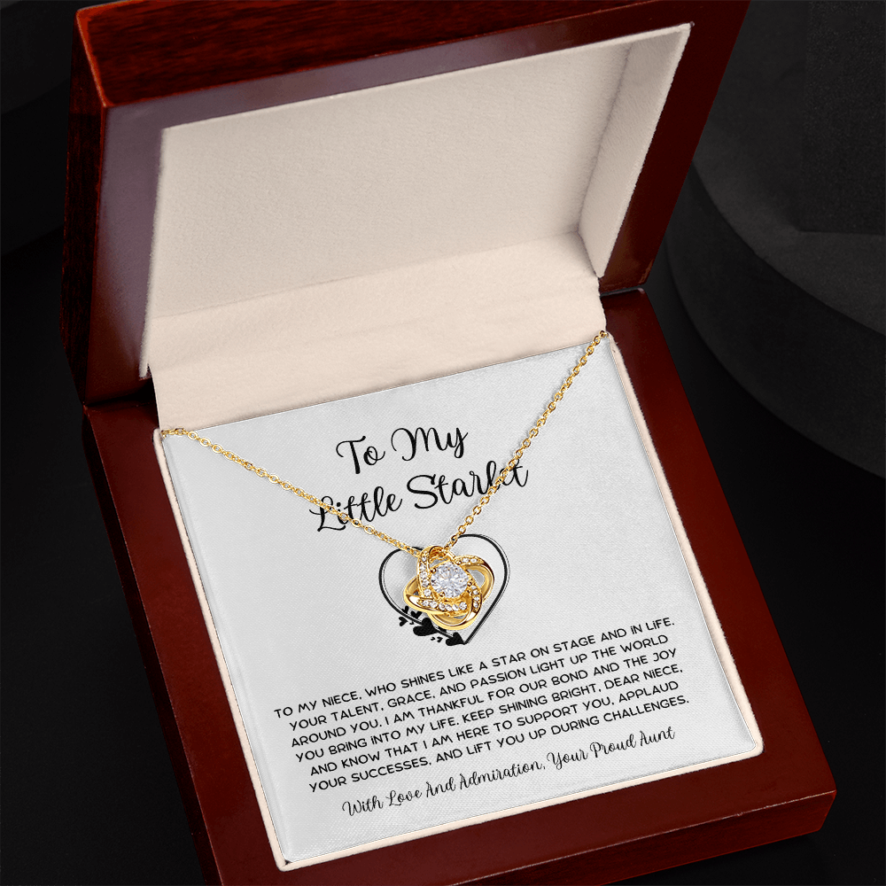 To My Little Starlet - From Aunt to Niece  Love Knot Necklace
