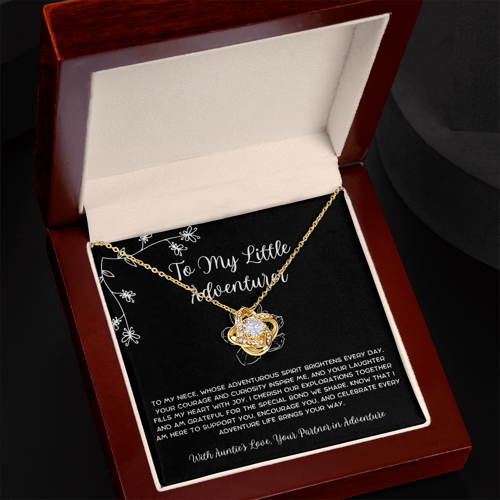 To My Little Adventurer - From Aunt to Niece Love Knot Necklace