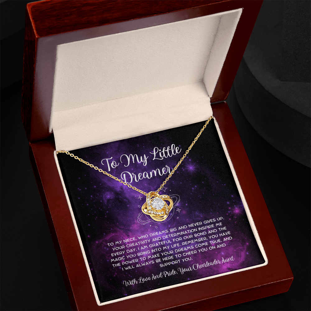 To My Little Dreamer - From Aunt to Niece  Love Knot Necklace