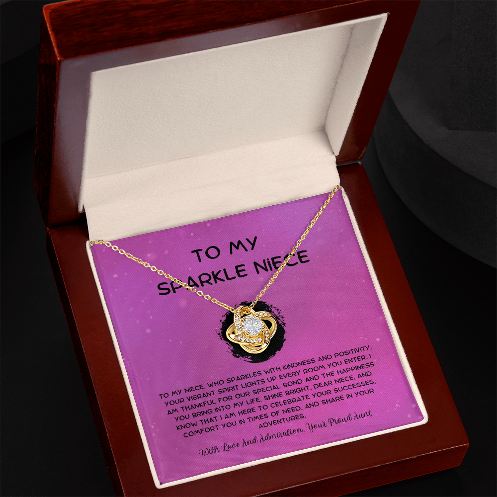 To My Sparkle Niece - From Aunt to Niece Love Knot Necklace