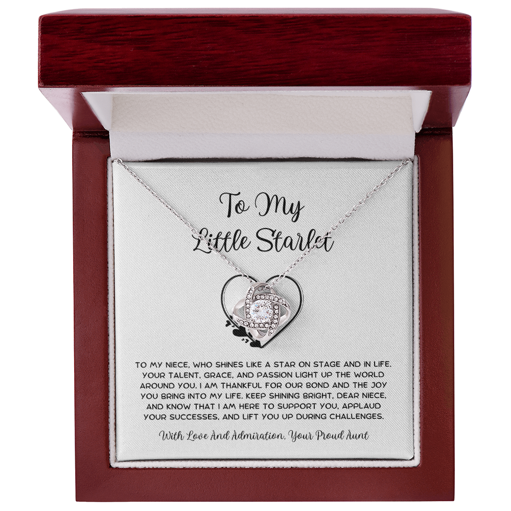 To My Little Starlet - From Aunt to Niece  Love Knot Necklace