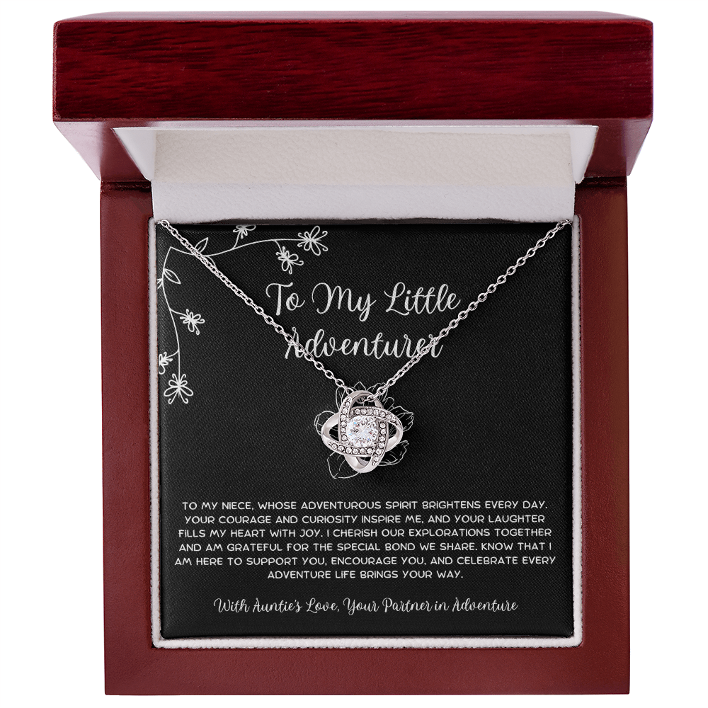 To My Little Adventurer - From Aunt to Niece Love Knot Necklace