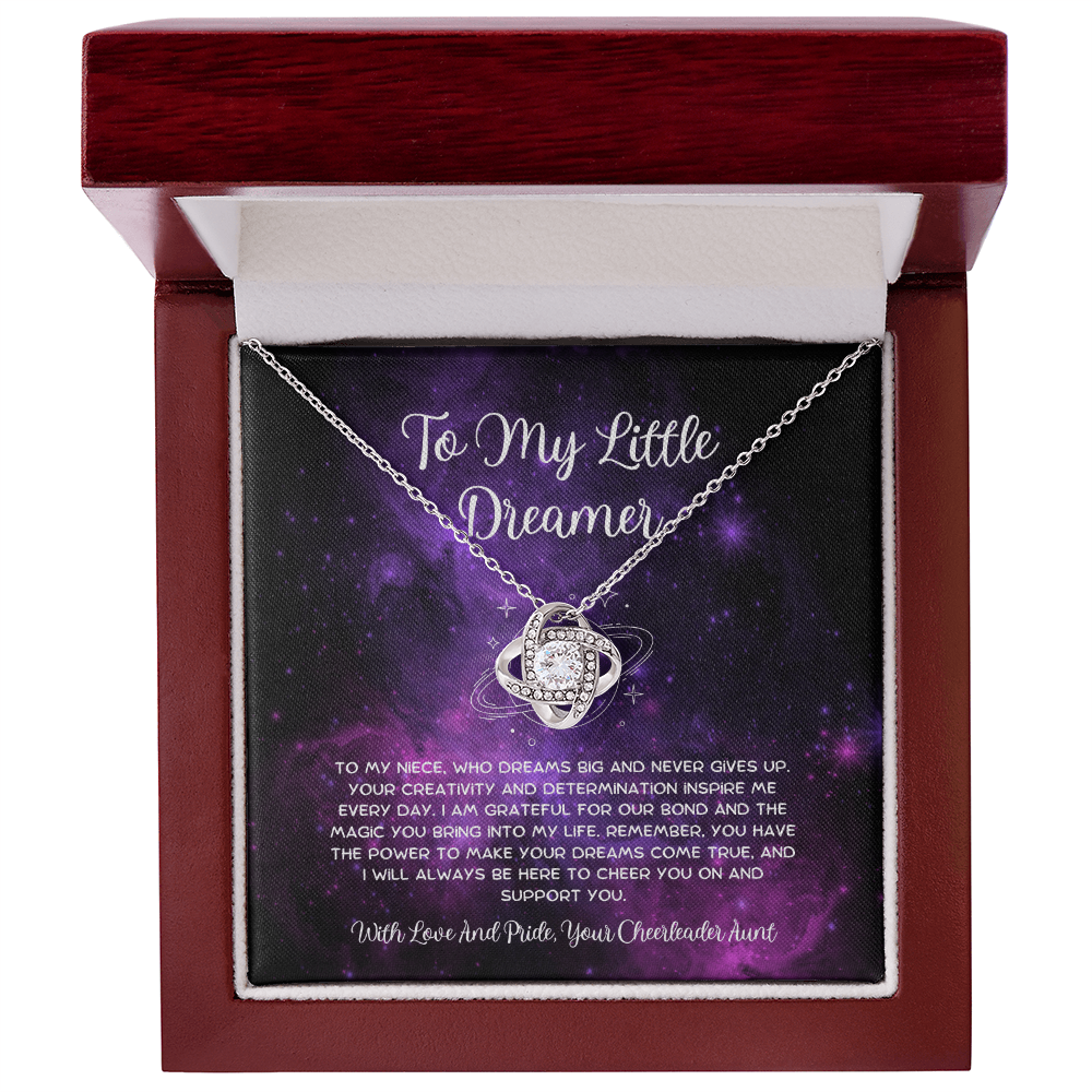 To My Little Dreamer - From Aunt to Niece  Love Knot Necklace