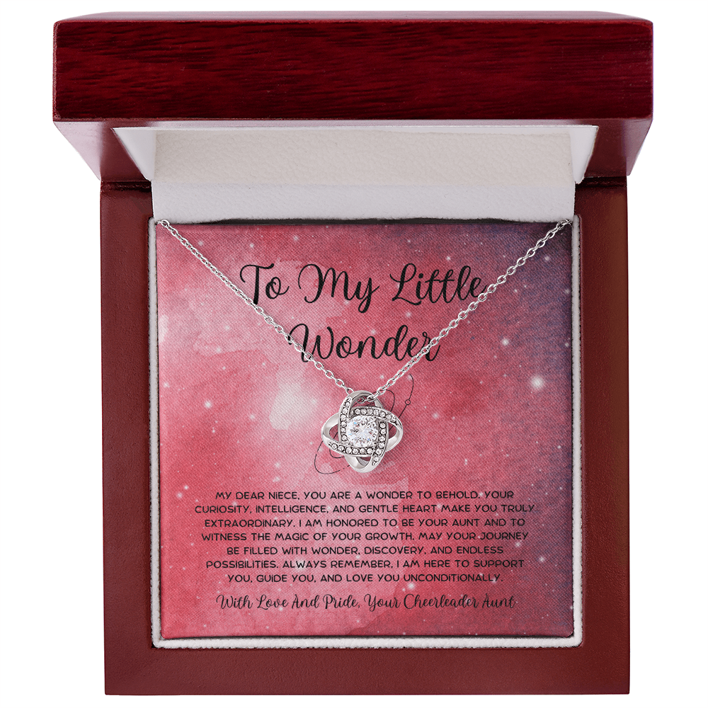 To My Little Wonder - From Aunt to Niece  Love Knot Necklace