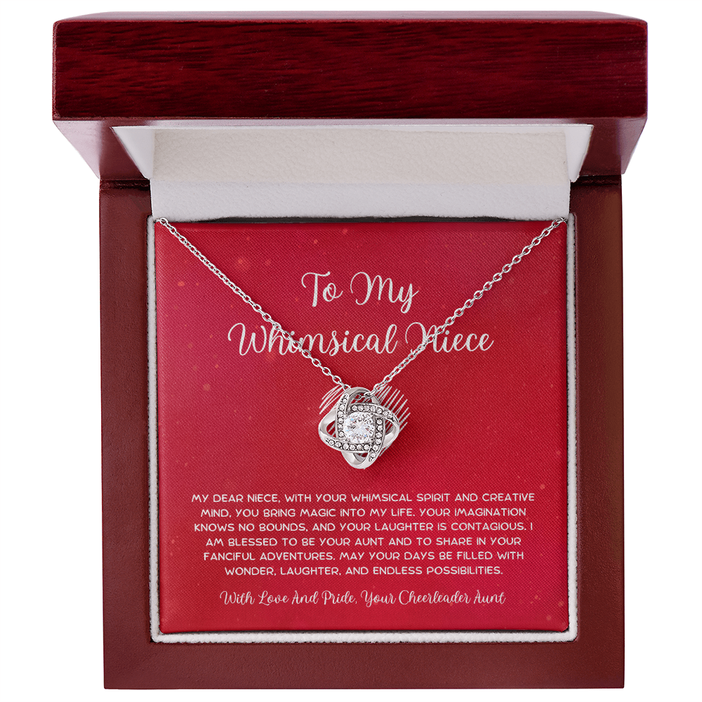 To My Whimsical Niece - From Aunt to Niece Love Knot Necklace