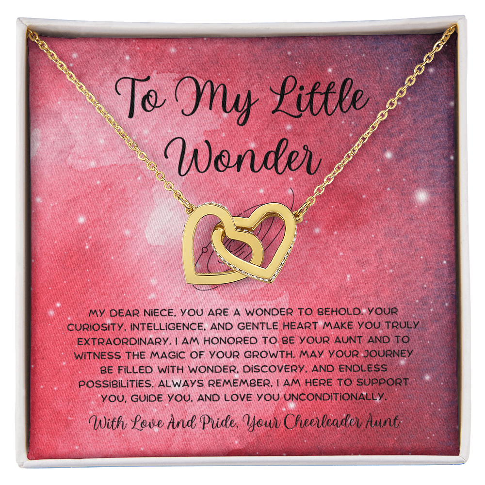 To My Little Wonder - From Aunt to Niece Interlocking Hearts Necklace