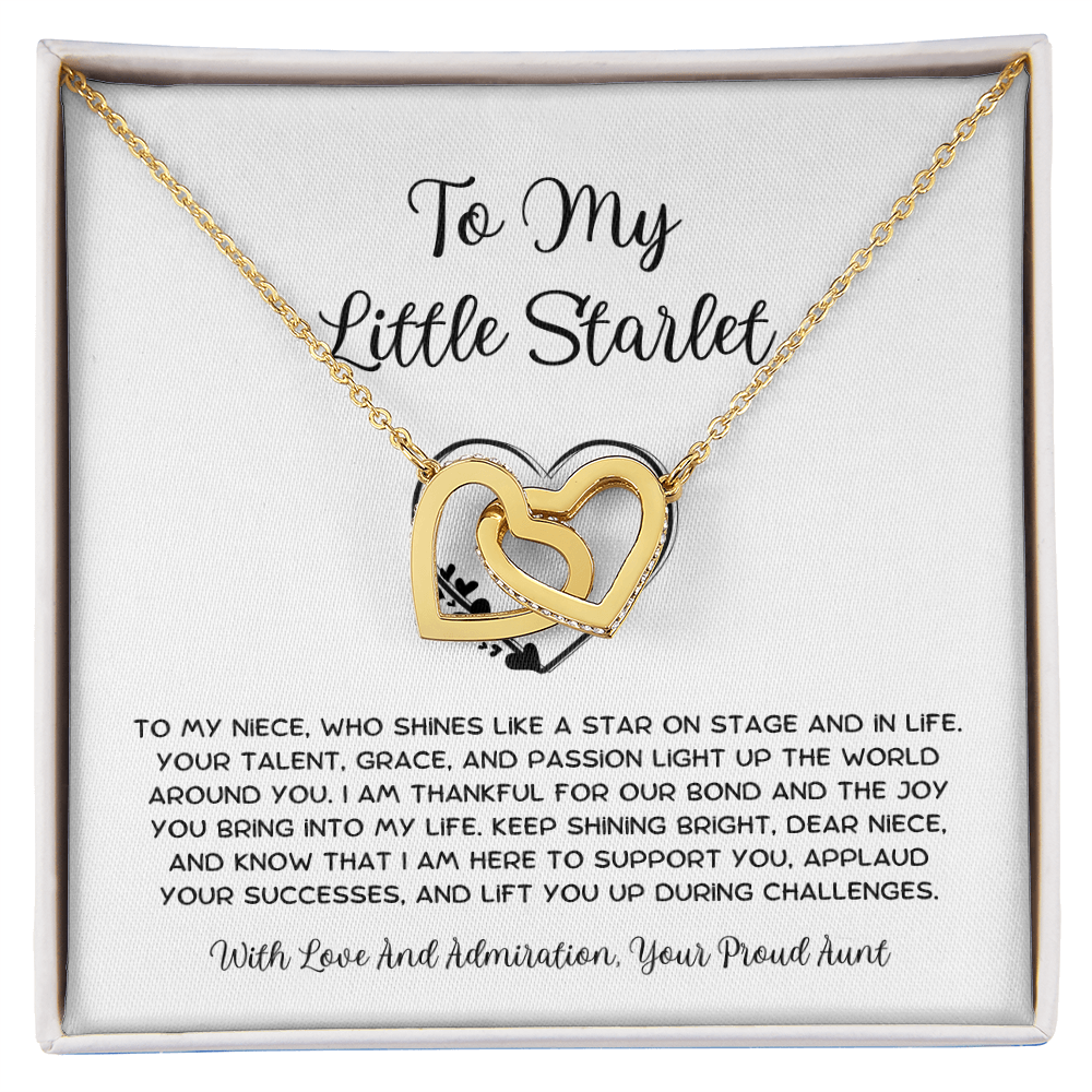 To My Little Starlet - From Aunt to Niece Interlocking Hearts Necklace