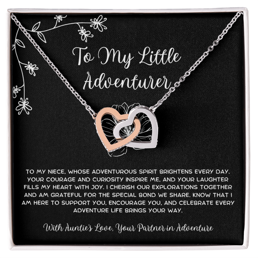 To My Little Adventurer - From Aunt to Niece Interlocking Hearts Necklace