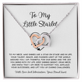 To My Little Starlet - From Aunt to Niece Interlocking Hearts Necklace