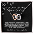 To My Sister, My Partner In Crime - From Brother To Sister Interlocking Hearts Necklace