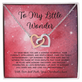 To My Little Wonder - From Aunt to Niece Interlocking Hearts Necklace