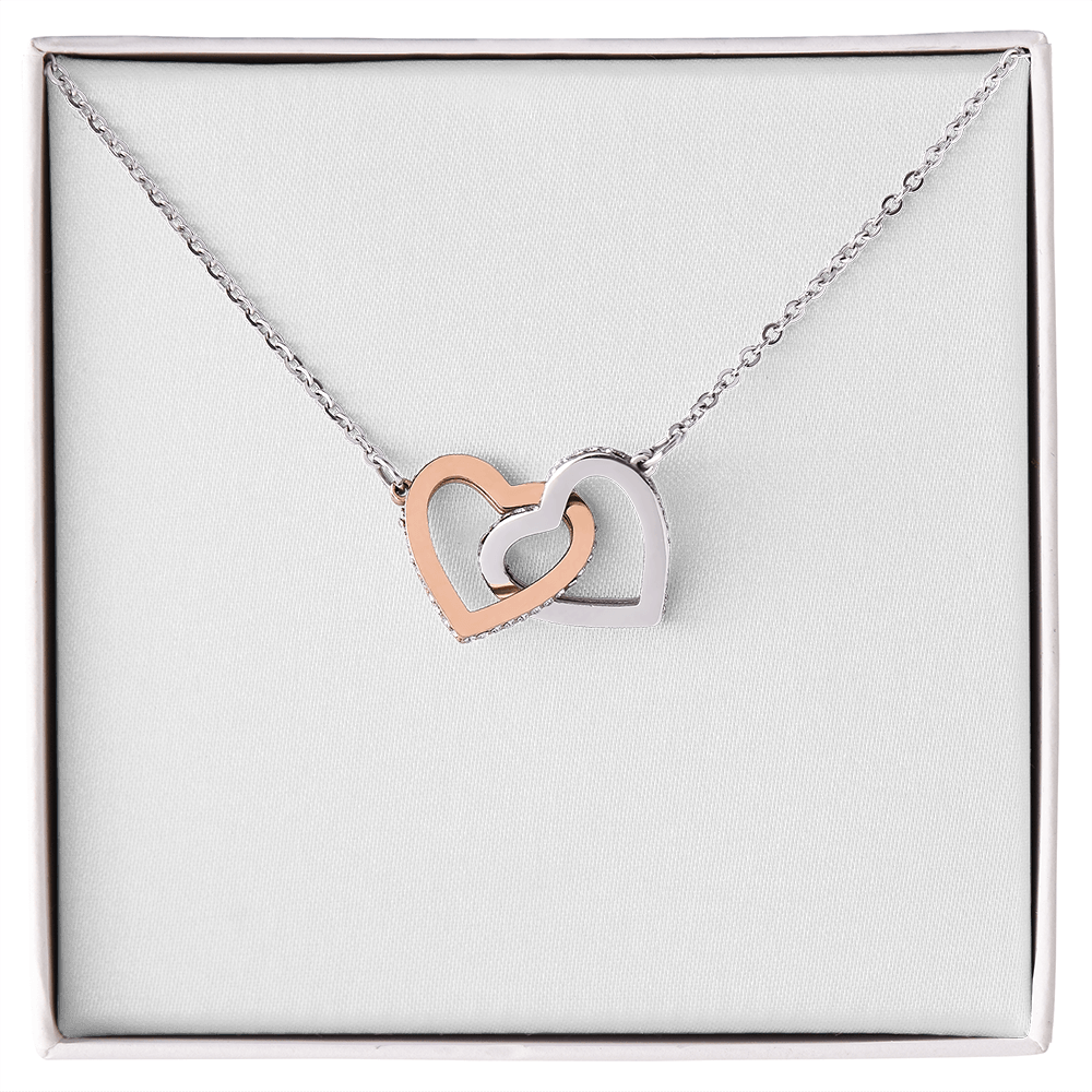 To My Sister And Best Friend - From Brother To Sister Interlocking Hearts Necklace